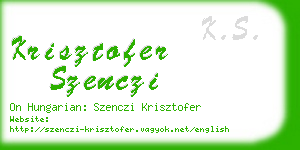 krisztofer szenczi business card